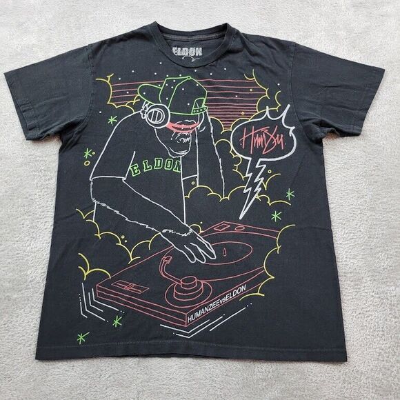 Humanzee vs Eldon Turntable Mixer‎ Great Hip Hop Image Shirt Size Medium Black - Picture 1 of 8